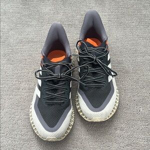 Adidas Men's Dark Gray and White Athletic Sneakers